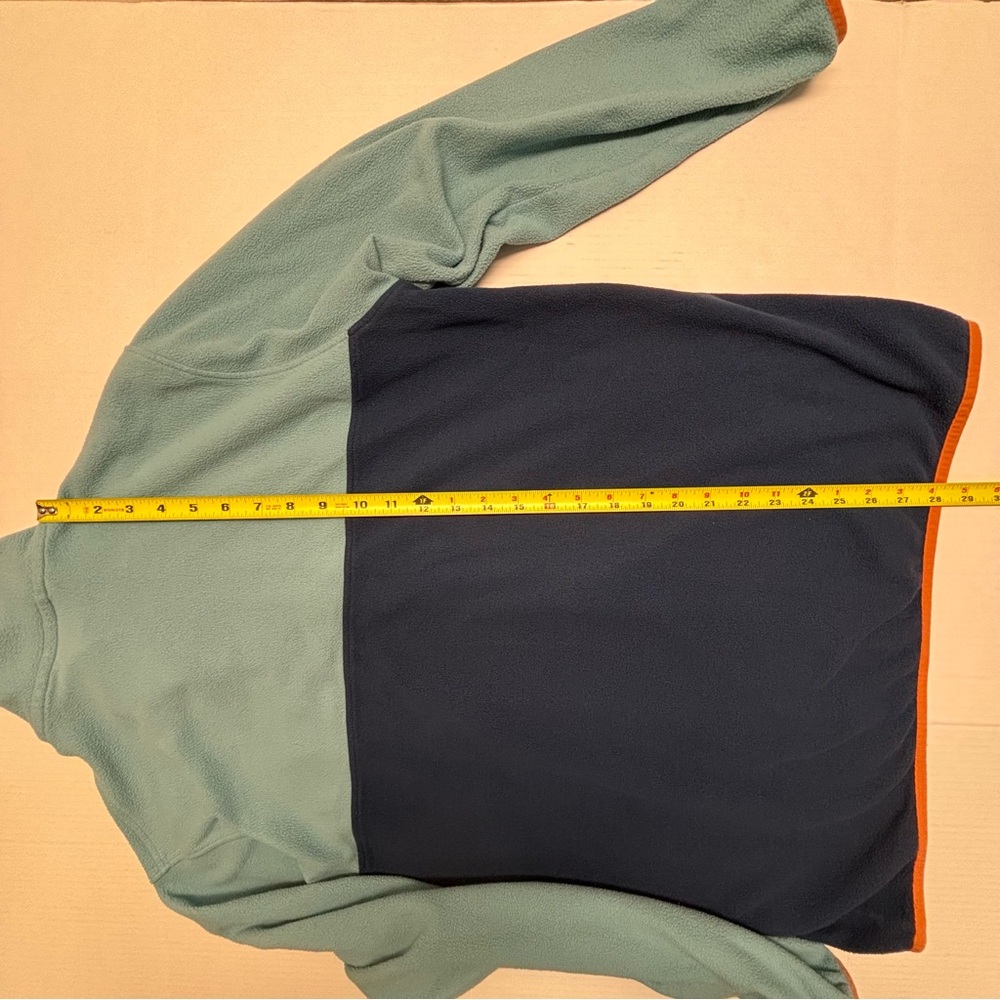 Patagonia Colorblock Fleece Sweatshirt Snap Navy Aqua Sz L - Picture 11 of 14